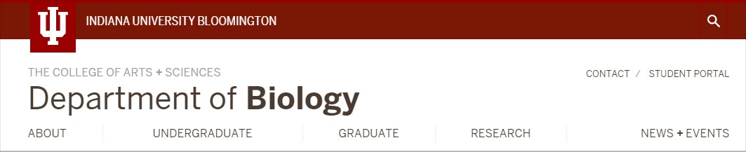 Header of Biology website